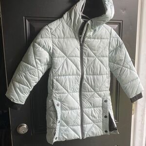 George Girls' Mint Quilted Hooded Puffer Coat